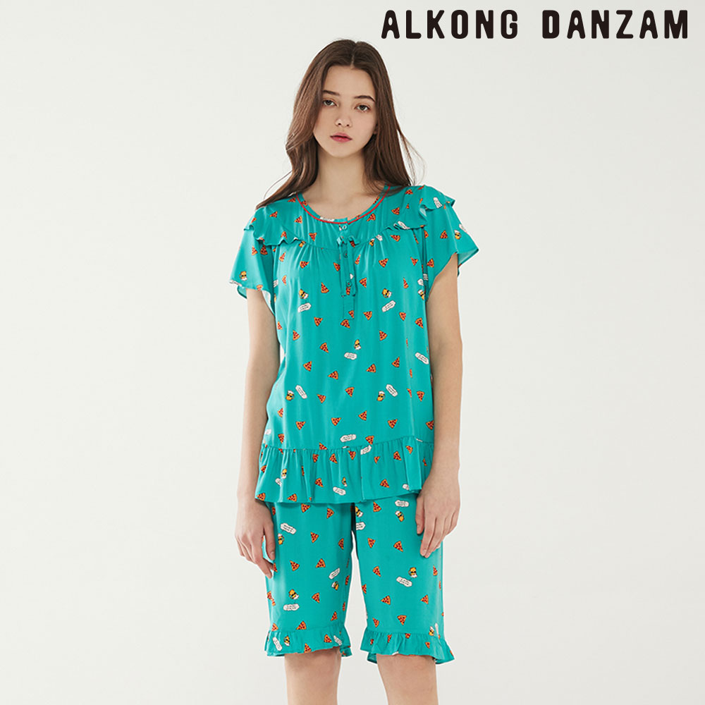 알콩단잠 여성잠옷 나이트스낵 45수레이온 여름 파자마 반팔 상하세트