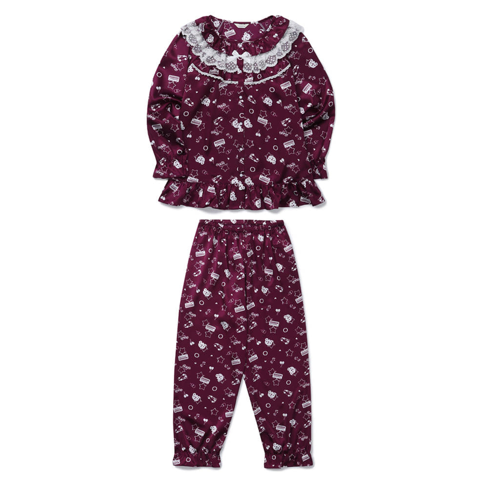 여자파자마 유광실크 디바 캐릭터 긴팔 홈웨어 귀여운잠옷 편한옷