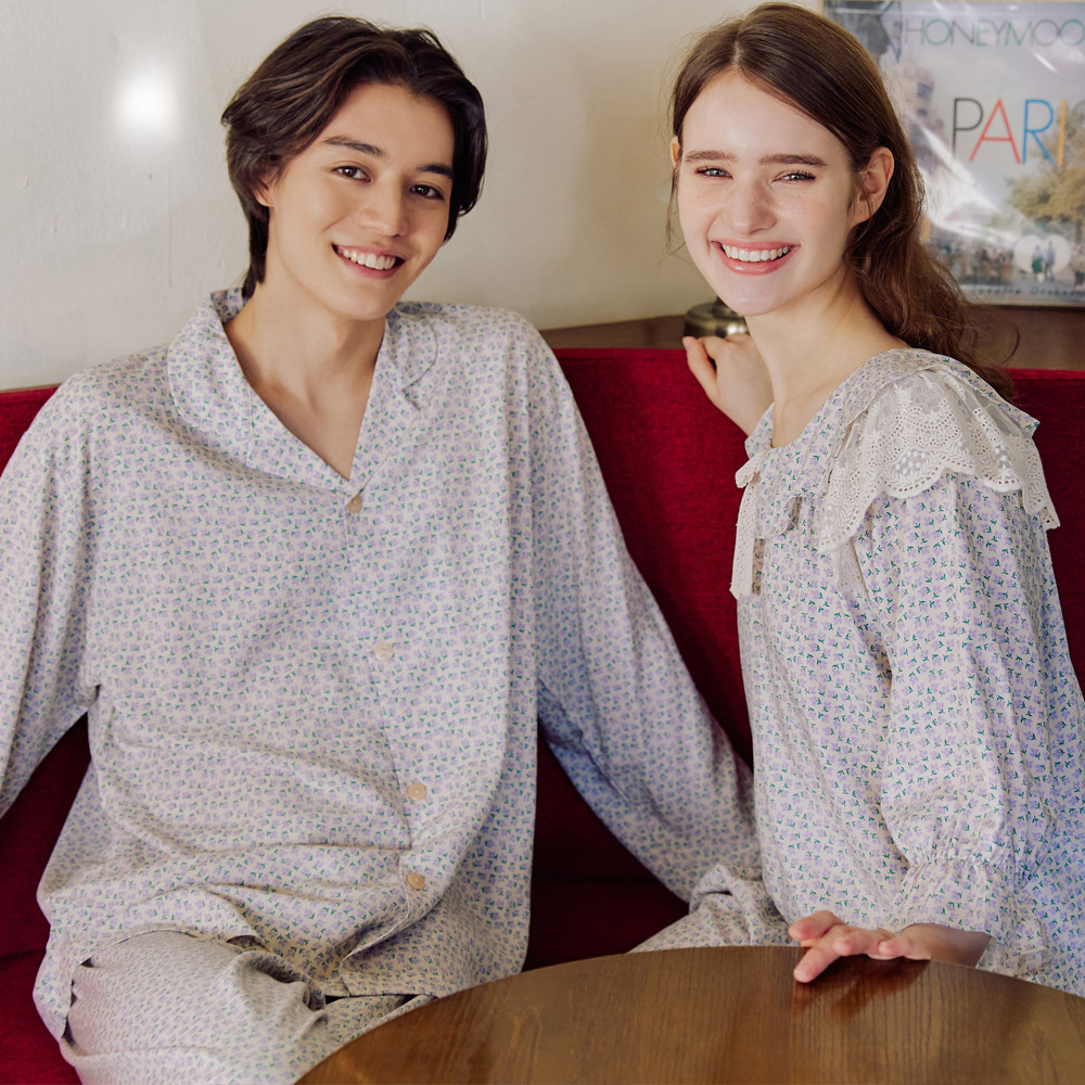 커플잠옷 라비즈 레이온 7부소매 봄가을 파자마 홈웨어 상하세트