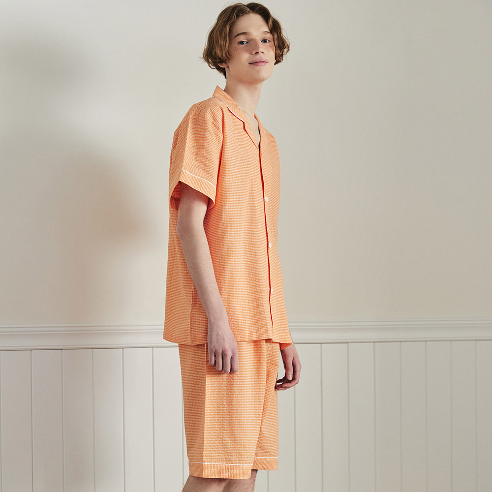 남자잠옷 선염면 오렌지에이드 반팔 파자마세트 홈웨어 실내복 라운지웨어