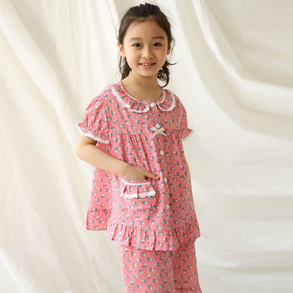 여자아이잠옷 파자마 여름 반팔 초등학생 주니어홈웨어 (3~12세)